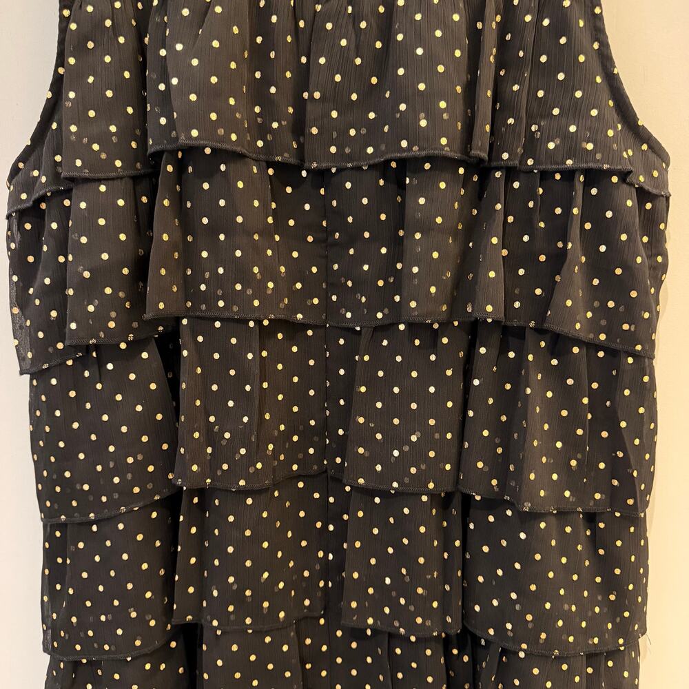 J.Crew Factory Polka Dot Tiered Chiffon Dress LBD Velvet Bow Date Trip CP905 NWT - Picture 11 of 16